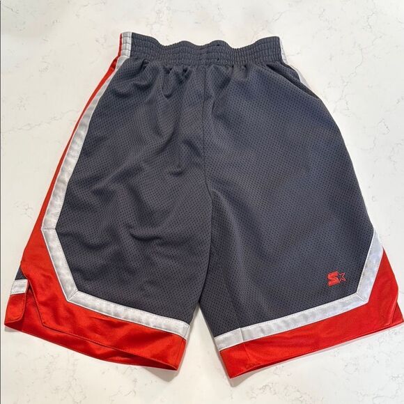 Starter Gray and Red Athletic Shorts.  Boys medium size 8-10. - Picture 1 of 6